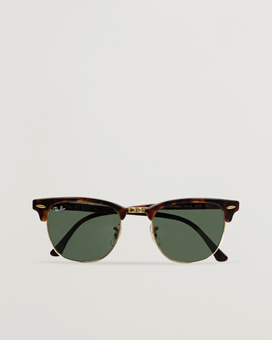 Herren | Gebogene Sonnenbrillen | Ray-Ban | Clubmaster Sunglasses Mock Tortoise/Crystal Green