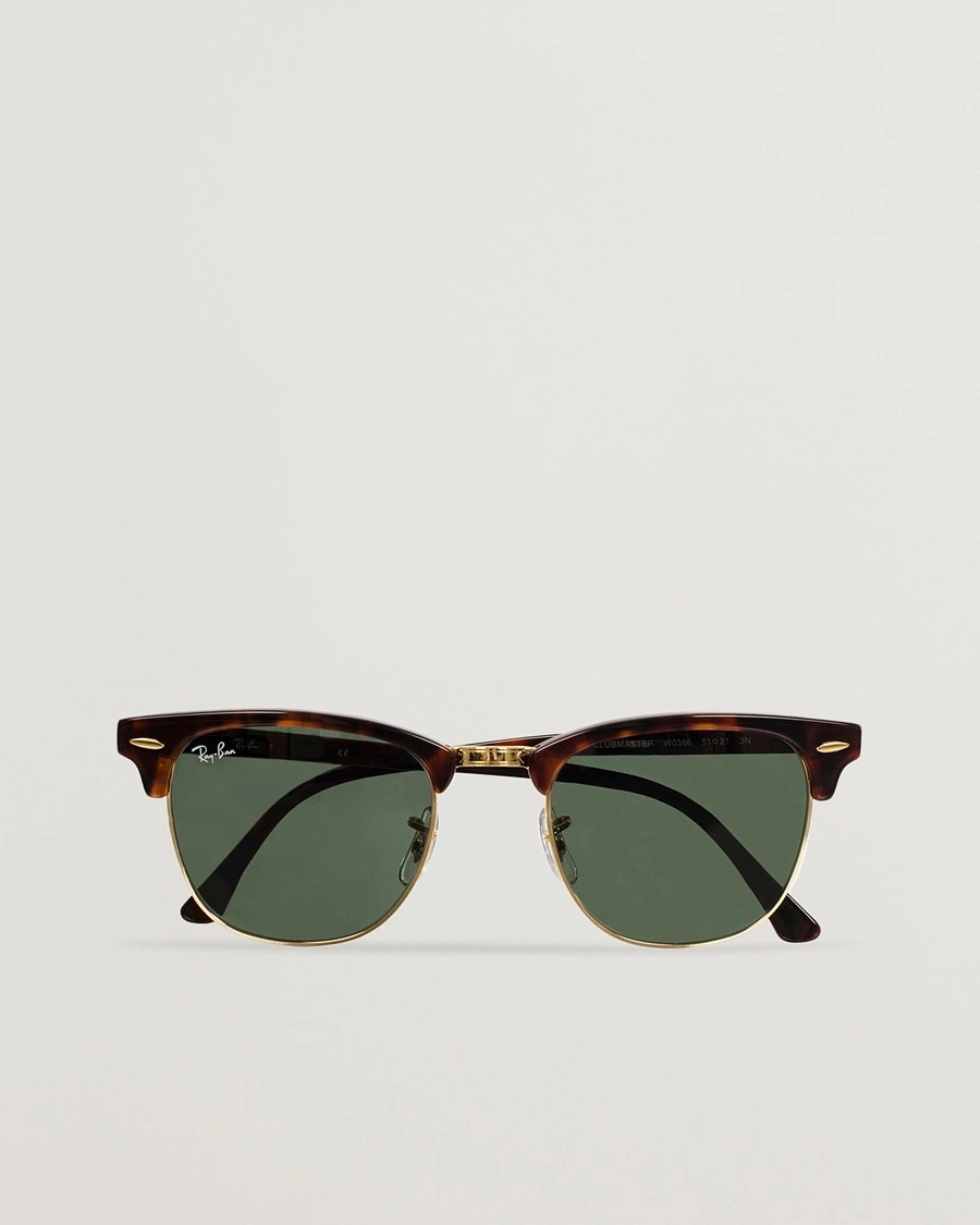 Herren | | Ray-Ban | Clubmaster Sunglasses Mock Tortoise/Crystal Green