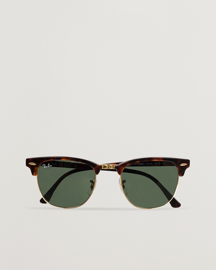 Ray-Ban Clubmaster Sunglasses Mock Tortoise/Crystal Green – Braun