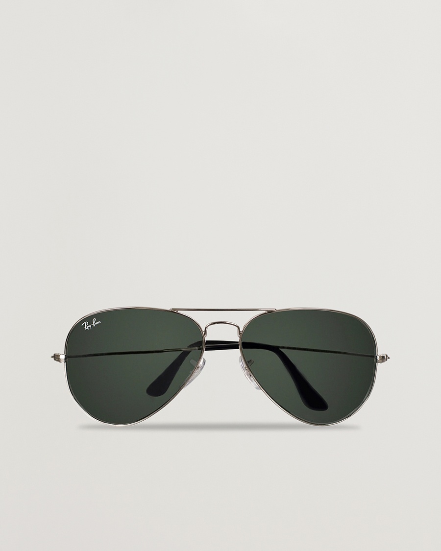 Ray Ban 0rb3025 Aviator Large Metal Sunglasses Silver Grey Mirror Bei Careo
