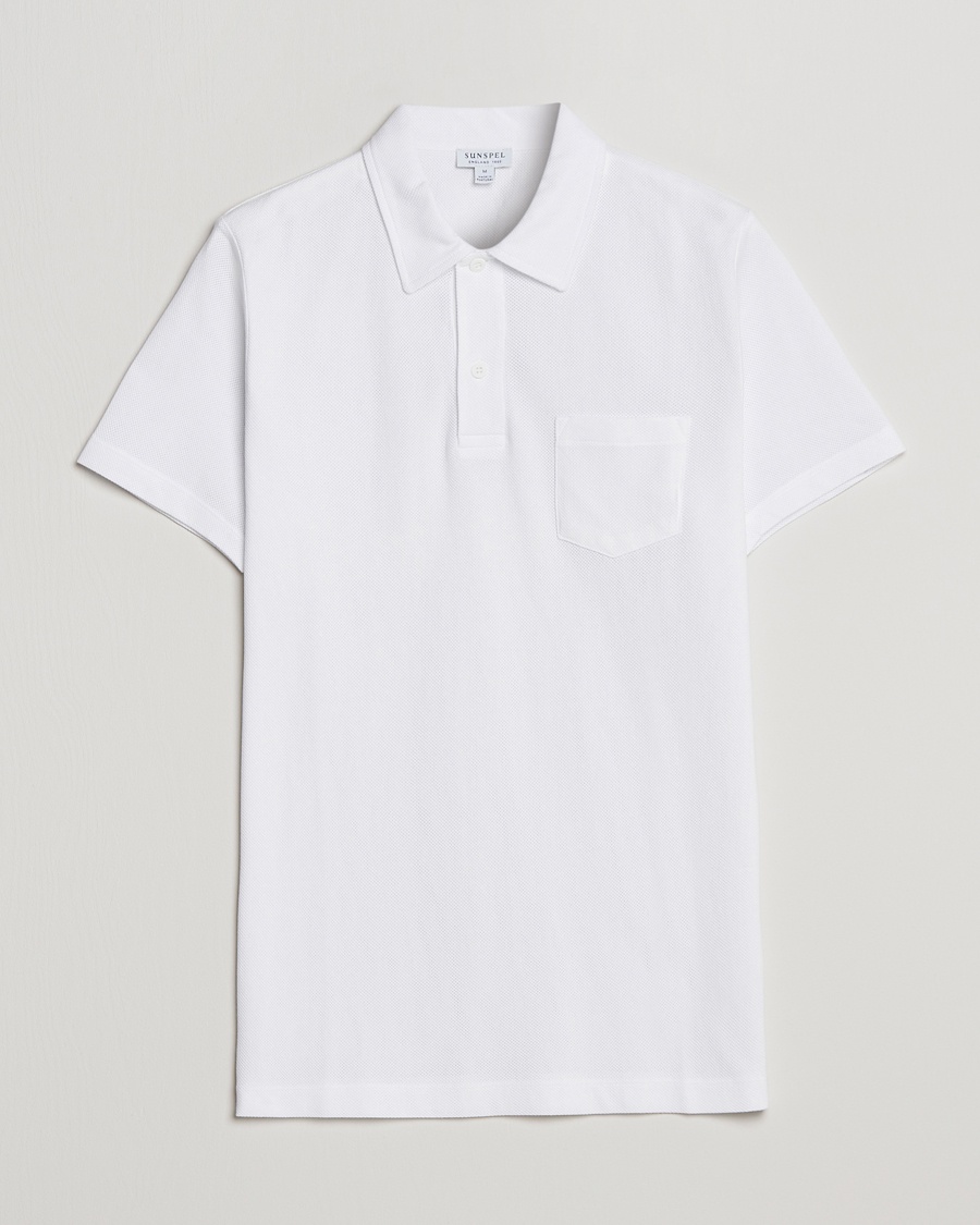 Sunspel Riviera Polo Shirt White - Weiß - Kurzarm-Poloshirts - Grösse: S