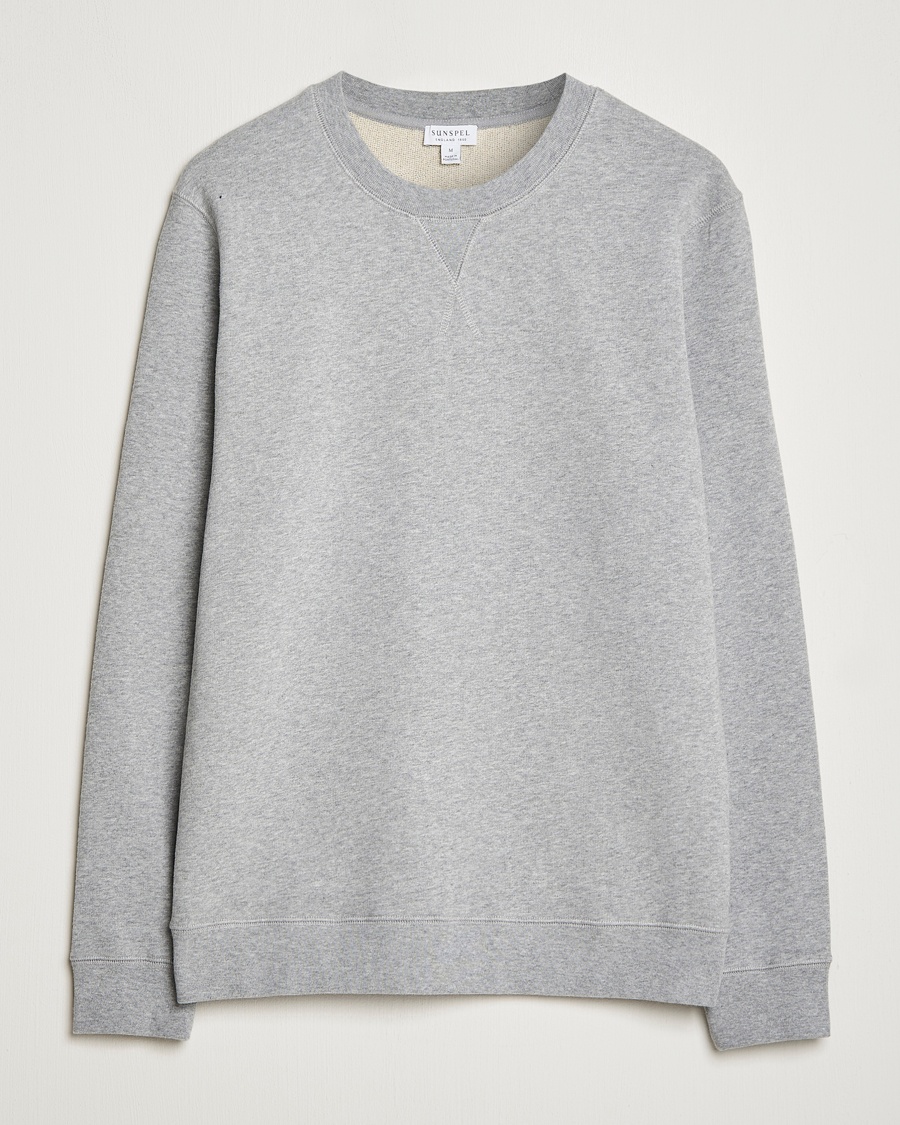 Herren | Sweatshirts | Sunspel | Loopback Sweatshirt Grey Melange