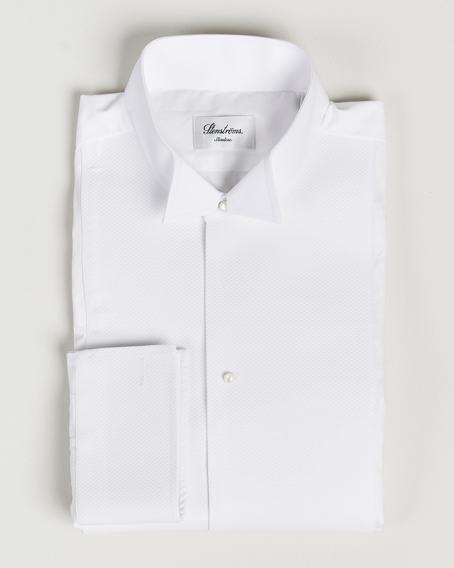 Stenströms Slimline Astoria Stand Up Collar Evening Shirt White – Weiß