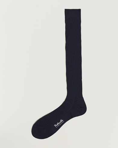 Herren |  | Pantherella | Vale Cotton Long Socks Navy