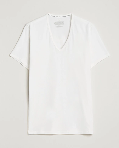 Herren | Calvin Klein | Calvin Klein | Cotton V-Neck Tee 2-Pack White
