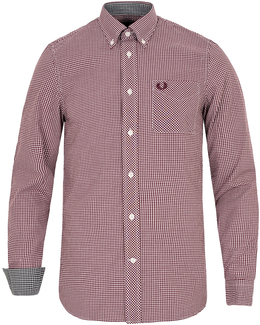  Classic Fit Gingham Shirt Mahogany