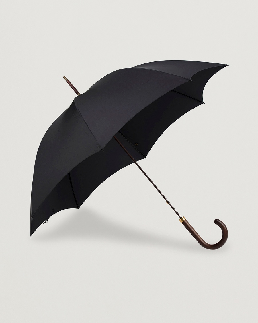 Fox Umbrellas Polished Hardwood Umbrella Black – Schwarz