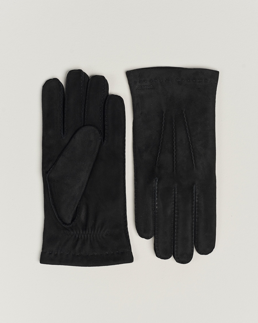 Herren | Wildlederhandschuhe | Hestra | Arthur Wool Lined Suede Glove Black
