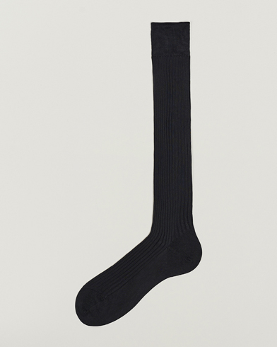 Herren | Pantherella | Pantherella | Baffin Silk Long Sock Black