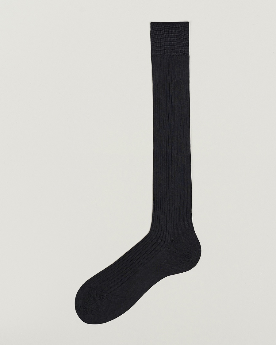 Pantherella Baffin Silk Long Sock Black – Schwarz