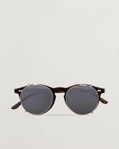 Herren | Runde Sonnenbrillen | TBD Eyewear | Pleat Clip On Sunglasses Classic Tortoise