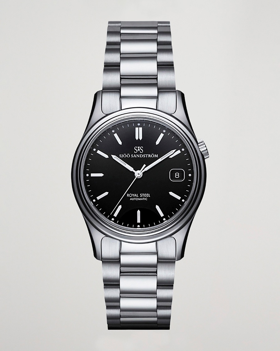 Sjöö Sandström Royal Steel Classic 36mm Black with Steel – Silber
