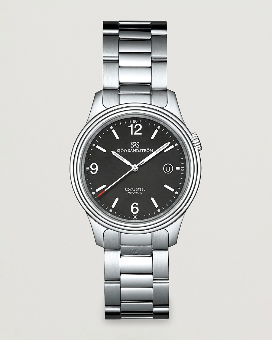 Sjöö Sandström Royal Steel Classic 41mm Black and Steel – Silber