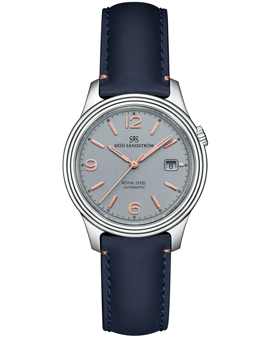 Sjöö Sandström Royal Steel Classic 41mm Grey and Blue Calf