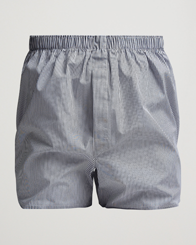 Herren |  | Sunspel | Classic Woven Cotton Boxer Shorts White/Light Blue