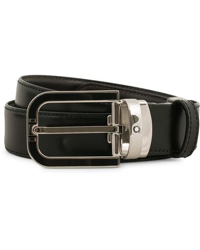 Herren | Schlichte Gürtel | Montblanc | Reversible Horseshoe Buckle 30mm Belt Black