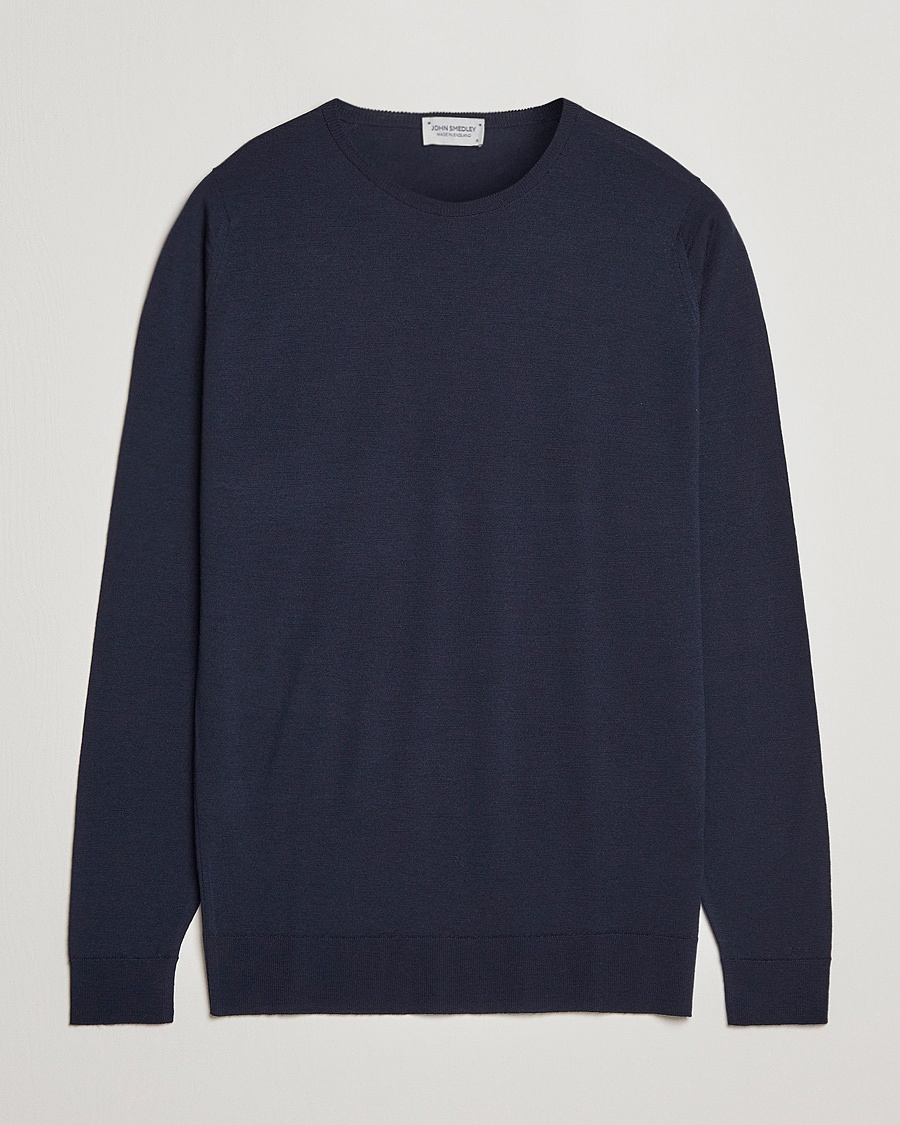  Lundy Extra Fine Merino Crew Neck Midnight