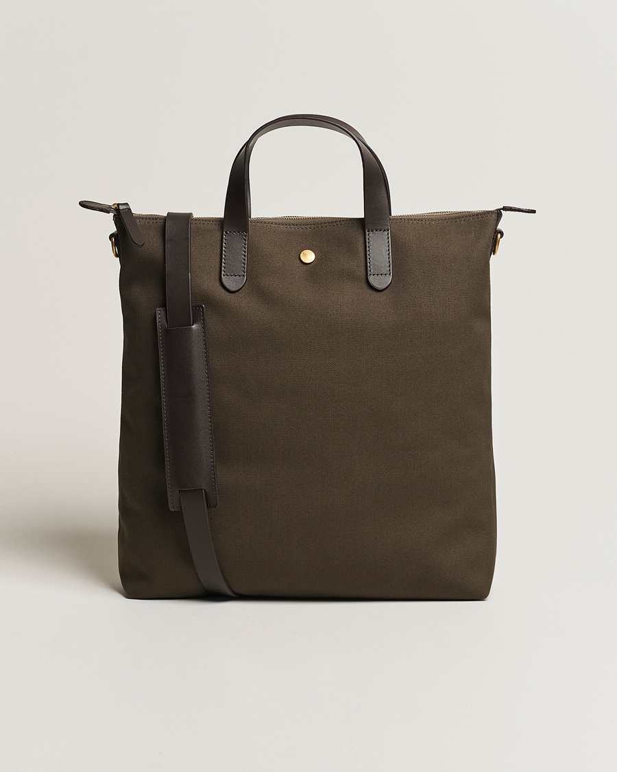Herren | Tragetaschen | Mismo | M/S Canvas Shopper Army/Dark Brown