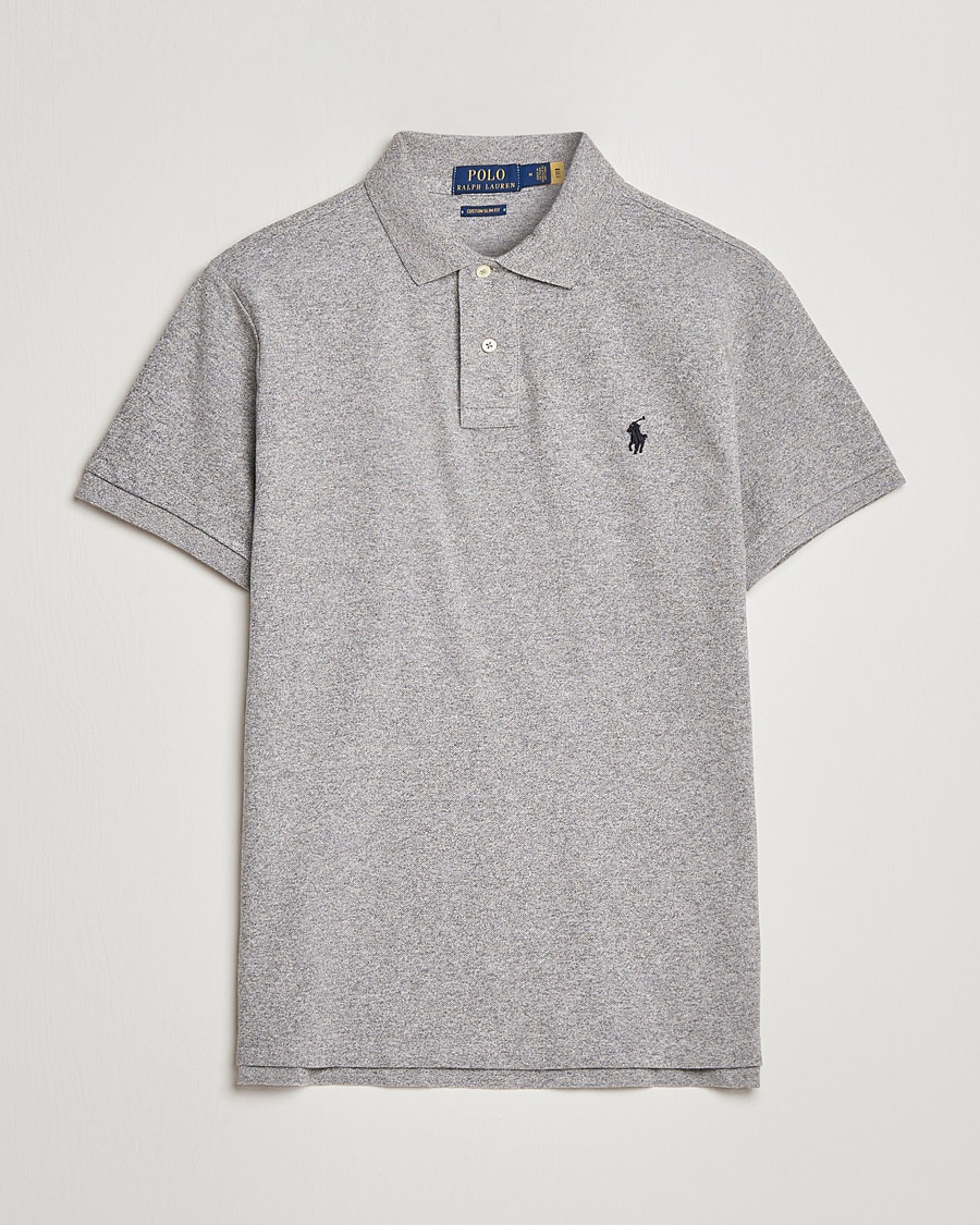 Polo Ralph Lauren Custom Slim Fit Polo Canterbury Heather – Grau