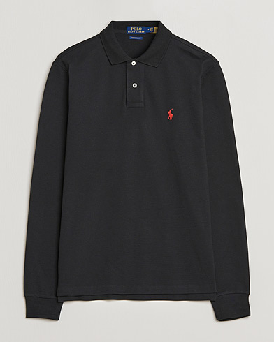 Herren | Langarm-Poloshirts | Polo Ralph Lauren | Custom Slim Fit Long Sleeve Polo Polo Black