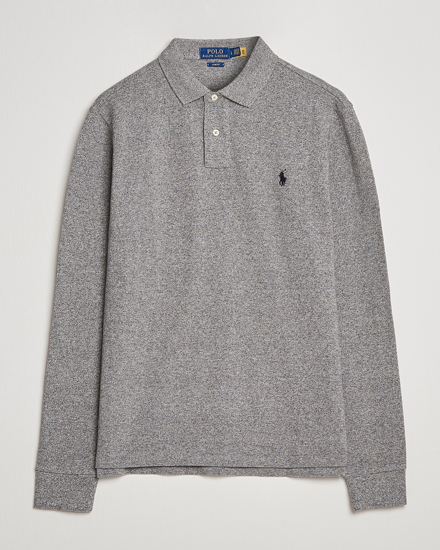 Polo Ralph Lauren Slim Fit Long Sleeve Polo Canterbury Heather – Grau