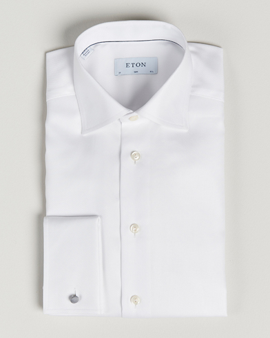 Herren | Formelle Hemden | Eton | Slim Fit Twill Double Cuff Shirt White
