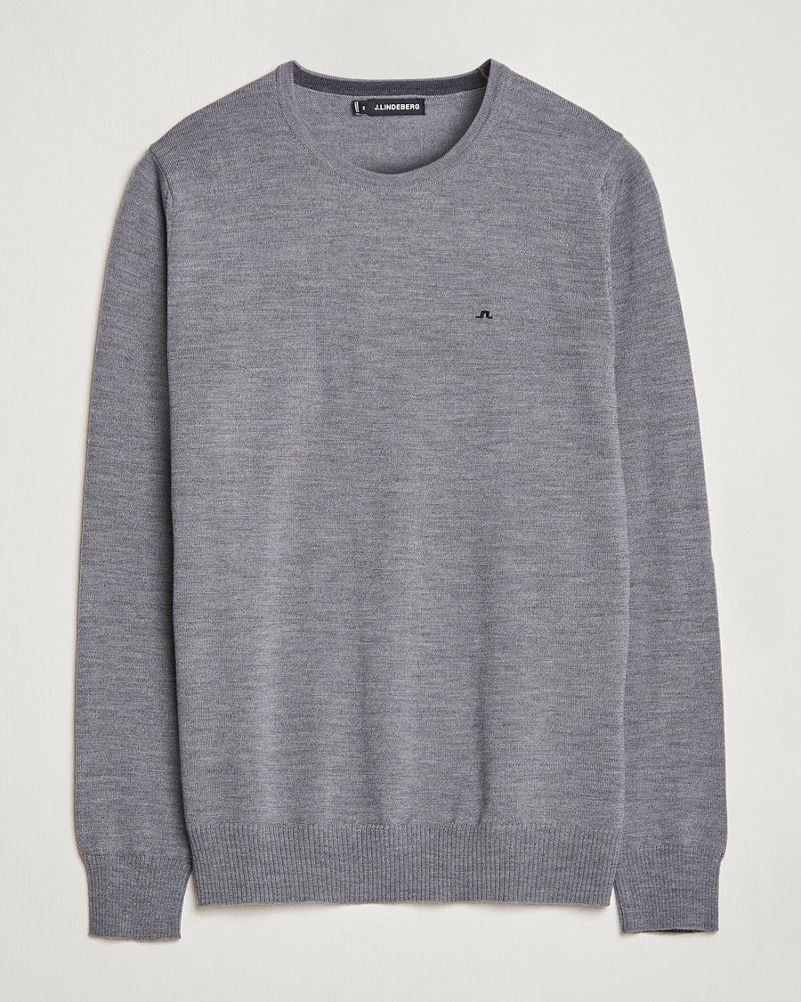 Herren | | J.Lindeberg | Lyle True Merino Crew Neck Pullover Grey