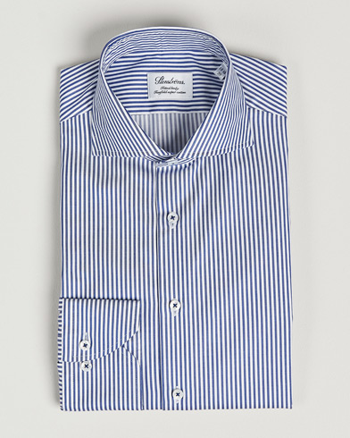 Herren | Stenströms | Stenströms | Fitted Body Stripe Shirt White/Blue