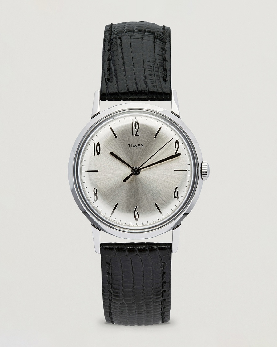 Timex Marlin 1960s Silver Sunray – Schwarz