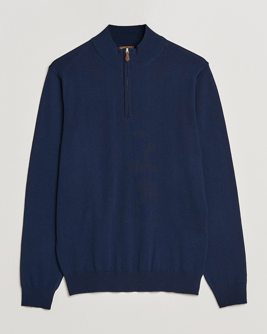 Stenströms Merino Wool Half Zip Navy – Blau
