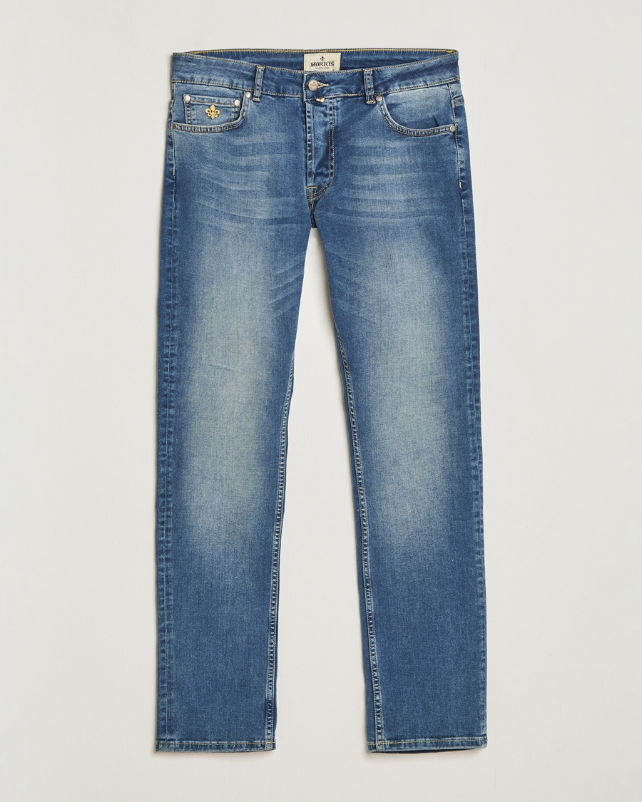 Herren | | Morris | Steve Satin Stretch Jeans Semi Dark Wash