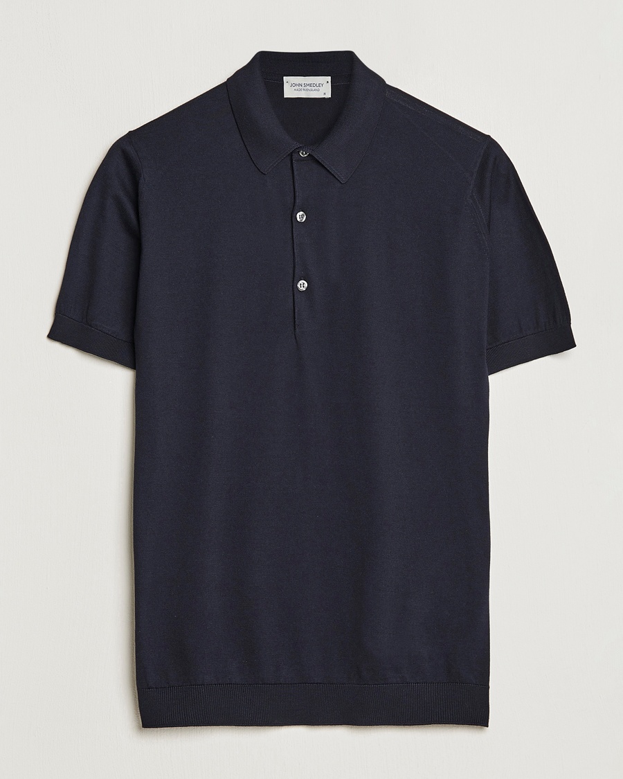 John Smedley Adrian Slim Fit Sea Island Polo Navy – Blau