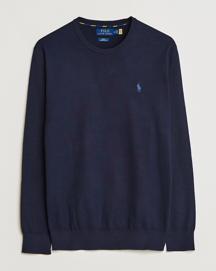 Polo Ralph Lauren Pima Cotton Crew Neck Pullover Hunter Navy – Blau