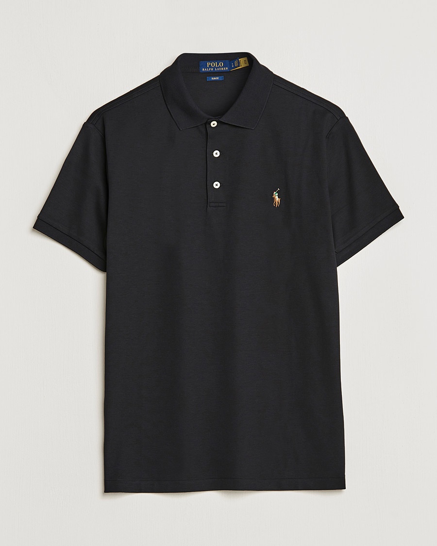 Polo Ralph Lauren Slim Fit Pima Cotton Polo Polo Black – Schwarz