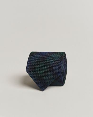 Herren | Krawatten | Drake's | Silk Fine Grenadine Handrolled 8 cm Tie Blackwatch