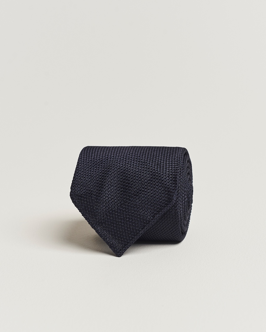  Silk Fine Grenadine Handrolled 8 cm Tie Navy