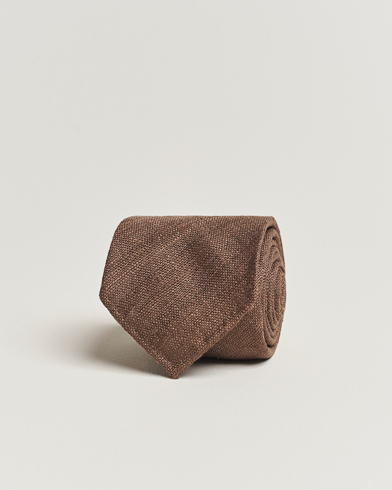 Herren | Sale accessoires | Drake's | Tussah Silk Handrolled 8 cm Tie Brown