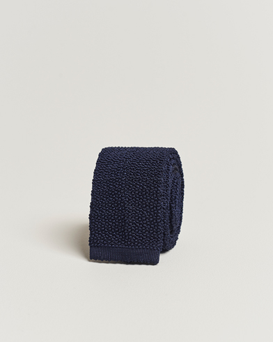 Herren | Festive | Drake's | Knitted Silk 6.5 cm Tie Navy