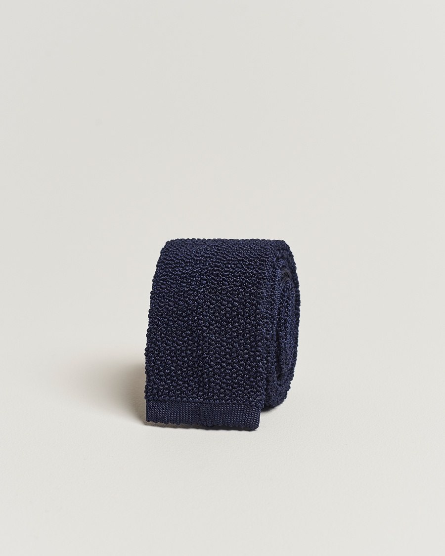  Knitted Silk 6.5 cm Tie Navy