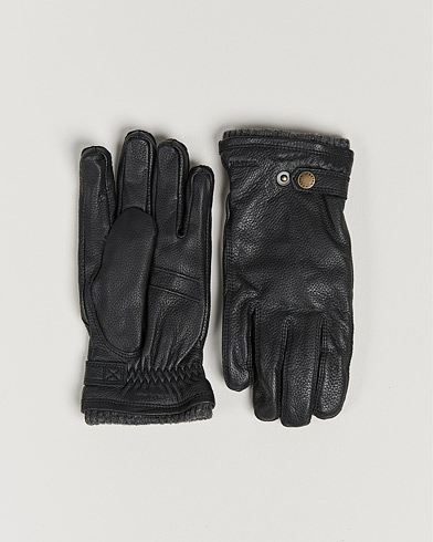 Herren | Accessoires | Hestra | Utsjö Fleece Liner Buckle Elkskin Glove Black
