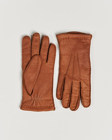 Herren | Hestra | Hestra | Peccary Handsewn Cashmere Glove Cognac
