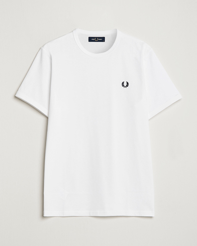 Herren | T-Shirts | Fred Perry | Ringer Crew Neck Tee White