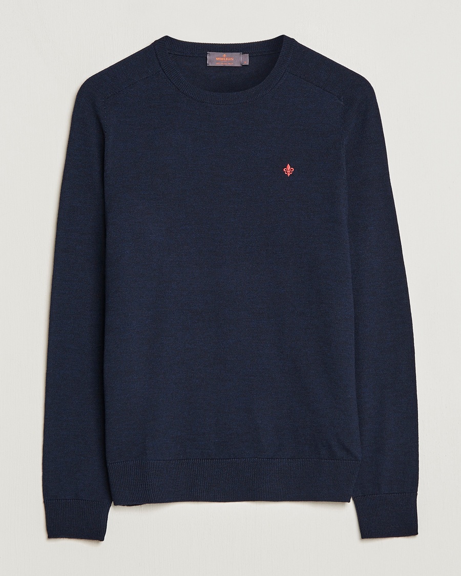 Herren | | Morris | Merino O-Neck Navy