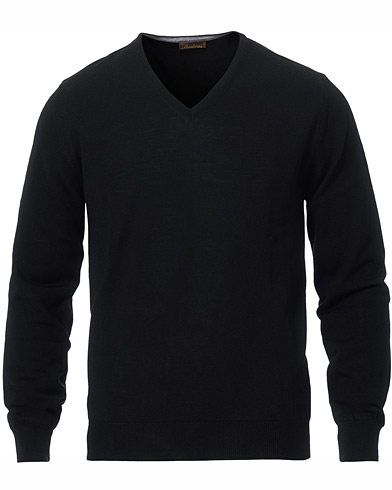  Merino V- Neck Pullover Black