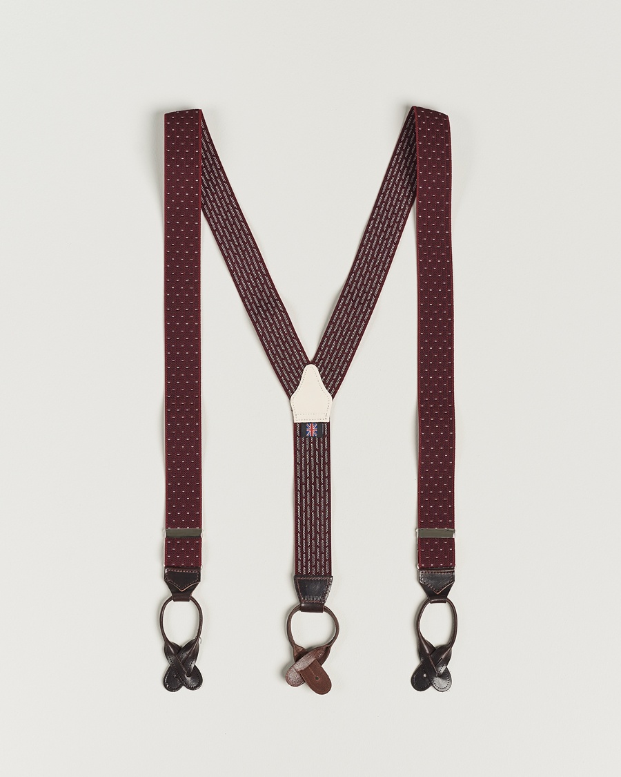 Herren | Accessoires | Albert Thurston | Elastic Dot Braces 35mm Wine