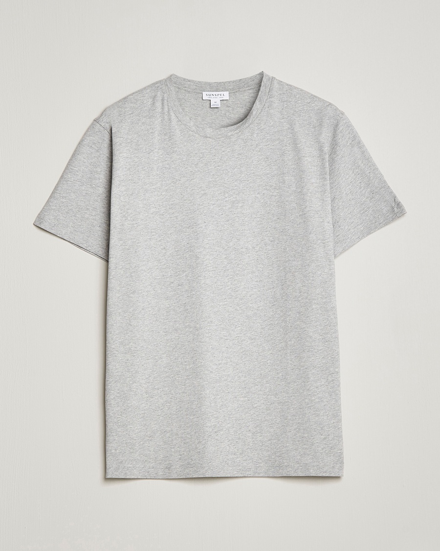 Sunspel Riviera Midweight T-Shirt Grey Melange – Grau