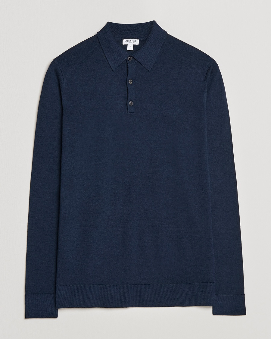  Long Sleeve Polo Navy