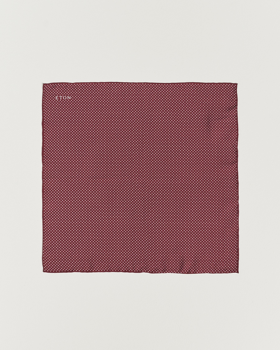 Eton Silk Polka Dot Pocket Square Wine – Rot