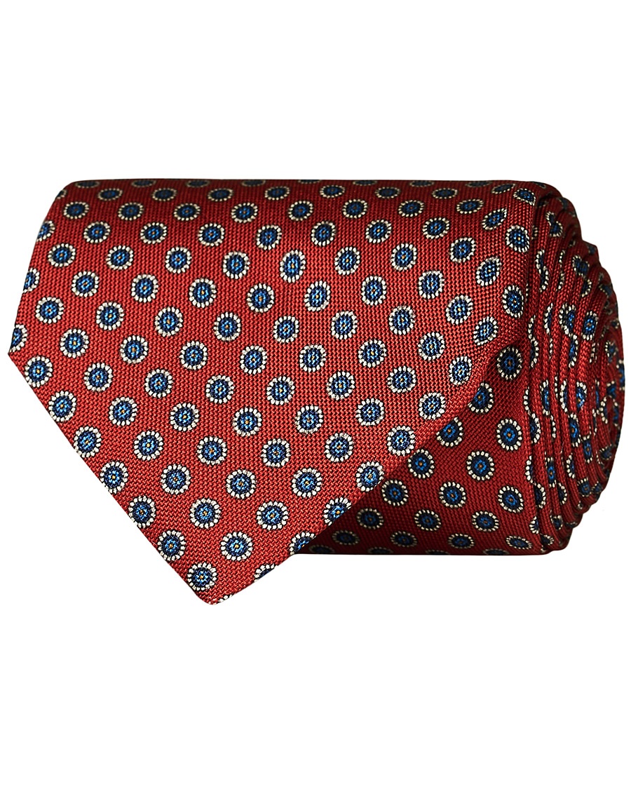 Herren | | Eton | Silk Geometric Print Tie Red