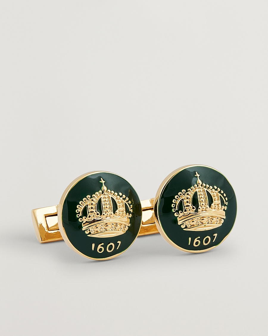 Herren | Black Tie | Skultuna | The Crown Cufflinks Green